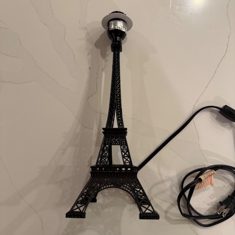 Black Eiffel Tower Table Lamp Base Paris Architecture Decor 14.5 Inch